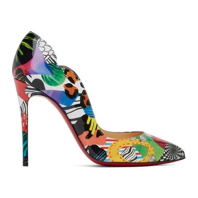 Christian Louboutin Hot Chick 100mm Multi-pattern Stiletto Red Sole Pumps In Multicolor