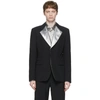 COMME DES GARÇONS HOMME DEUX BLACK TROPICAL WOOL X TAFFETA BLAZER