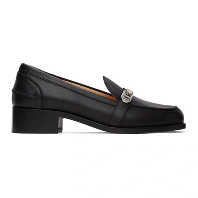 Christian Louboutin Lock Me Moc 45 Embellished Leather Loafers In Black