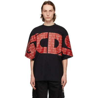 Gcds Black Macro Bandana Logo T-shirt