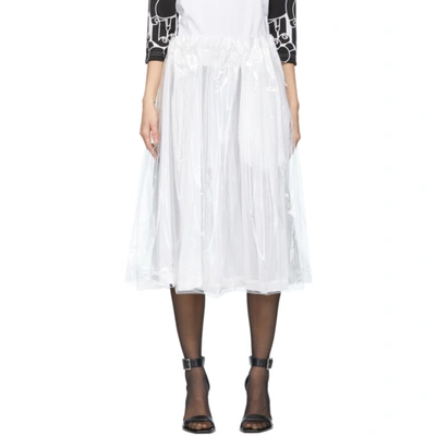 Comme Des Garçons High-waisted Coated Skirt In White