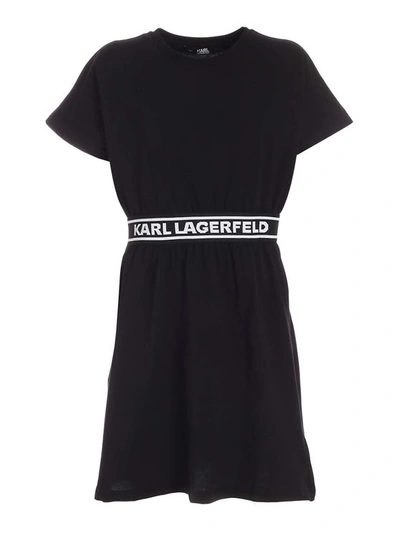 Karl Lagerfeld Branded Band Dress In Black
