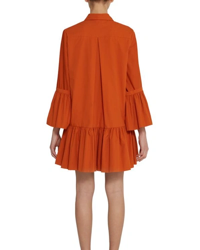 Amotea Nina Mini Dress In Orange Poplin