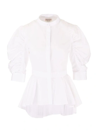 Alexander Mcqueen Women's 654721qaaad9000 White Other Materials Shirt - Atterley