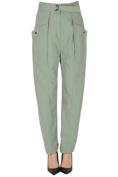 Isabel Marant Étoile Cargo Style Cotton Trousers In Pastel Green
