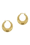 Adornia Stainless Steel Domed 25mm Hoop Earrings In Yellow