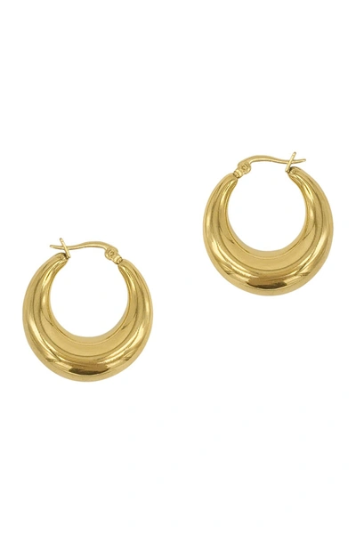 Adornia Stainless Steel Domed 25mm Hoop Earrings In Yellow