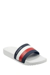 Tommy Hilfiger Men's Rozi Global Stripe Branding Pool Slide Sandals In Whisy