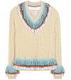HILLIER BARTLEY EMBELLISHED CASHMERE AND COTTON SWEATER,P00178775