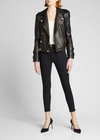 L Agence Billie Double-breasted Leather Jacket In Black