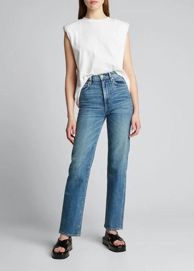 Slvrlake London High-rise Straight-leg Jeans In Blue Bird