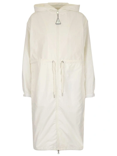 Moncler Alcyone Hooded Technic Parka In White