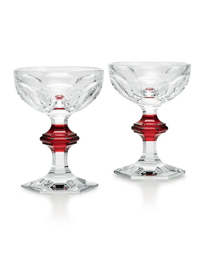 BACCARAT HARCOURT COUPE RED KNOB GLASSES, SET OF 2,PROD240710257