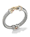 DAVID YURMAN BUCKLE CABLE BRACELET WITH GEMSTONE AND 18K GOLD IN SILVER, 9MM,PROD216480215
