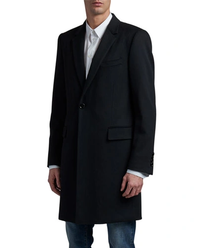 Dolce & Gabbana Men's Solid Wool-cashmere Topcoat In Black