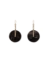 AKOLA AGNES BLACK HORN DISC EARRINGS,PROD236880120