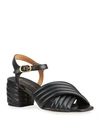 Tory Burch Kira Quilted Leather Ankle-strap Sandals In Perfect Black Pe