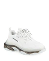 Balenciaga Triple S Clear Sole Leather Free White Transparant In White/grey