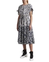 Moncler Floral-print Cotton-poplin Midi Dress In Leight Beige