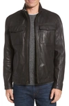 COLE HAAN WASHED LEATHER TRUCKER JACKET,191635905867