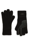 Ugg Wool Blend Knit Tech Gloves In Black