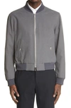 THOM BROWNE ENGINEERED RWB STRIPE COTTON BLEND BOMBER JACKET,MJO034A-07684