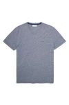 Lacoste V-neck Cotton T-shirt In Turquin Blue/ White