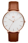 Mvmt Men's Legacy Slim Brown Leather Strap Watch 42mm In Brown/white