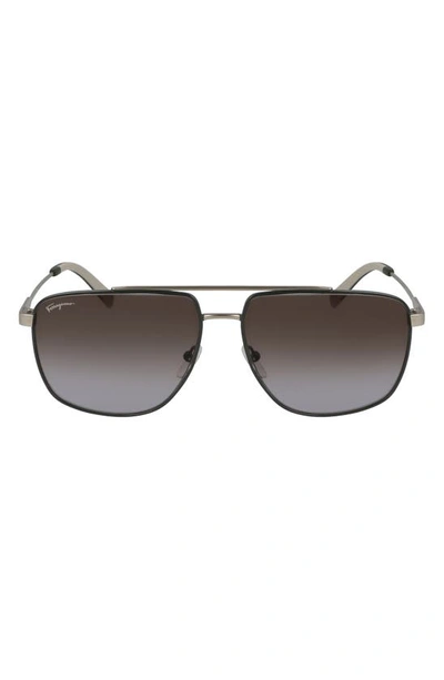 Ferragamo 60mm Gradient Navigator Sunglasses