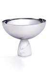Anna New York Coluna Marble Nut Bowl In Carrara Silver