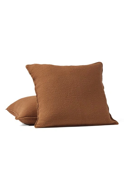 Coyuchi Cascade Matelasse Organic Cotton Sham In Rust