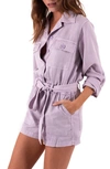 Pam & Gela Cargo Romper In Lavender