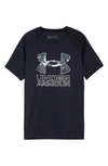 Under Armour Kids' Ua Tech(tm) Hybrid Performance Graphic Tee (big Boy) In Black / / Pitch Gray