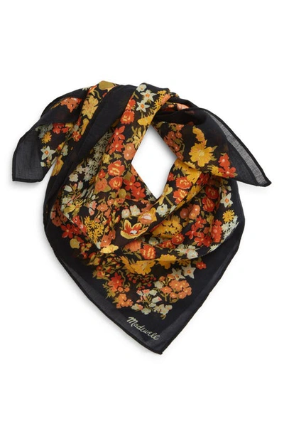 Madewell Bandana In Packed Floral Almost Black