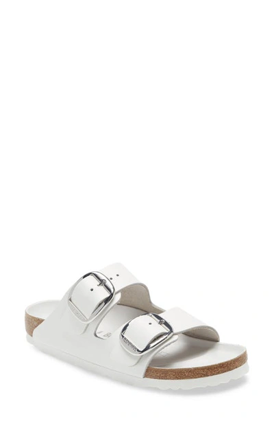Birkenstock Arizona Big Buckle Slide Sandal In White Leather