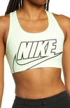 Nike Futura Dri-fit Sports Bra In Volt/ Black