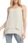 Karen Kane Layered Sleeveless Top In Tan