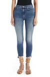 Mother The Stunner Cropped Mid-rise Skinny Jeans In Walking On Coals