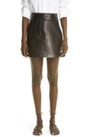 KHAITE GIULIA LEATHER MINISKIRT,4044730