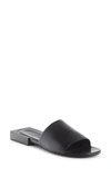 Balenciaga Box Logo-print Leather Slides In Black