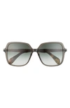 Rag & Bone 55mm Gradient Square Sunglasses In Grndkltsp/ Green Shaded