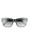 Rag & Bone 54mm Gradient Rectangle Sunglasses In Green/ Gray Shaded