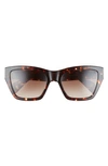 Rag & Bone 54mm Gradient Rectangle Sunglasses In Dark Havana/ Brown Gradient