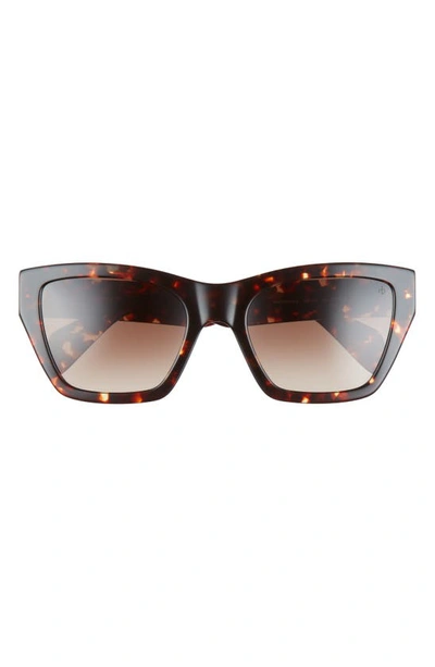 Rag & Bone 54mm Gradient Rectangle Sunglasses In Dark Havana/ Brown Gradient