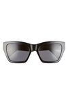 Rag & Bone 54mm Gradient Rectangle Sunglasses In Black/ Grey