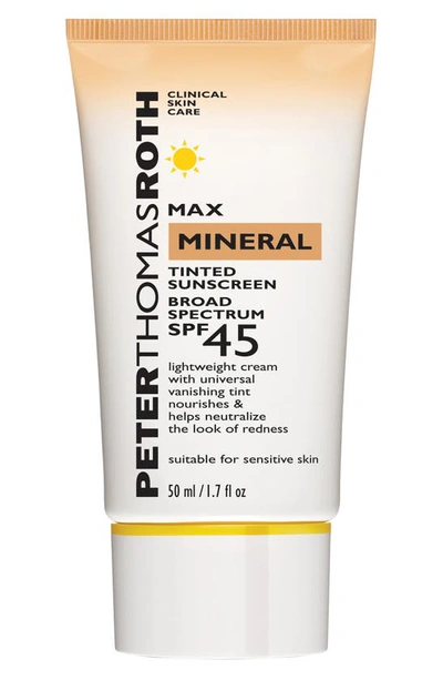 Peter Thomas Roth Max Mineral Tinted Sunscreen Cream Broad Spectrum Spf 45 In White