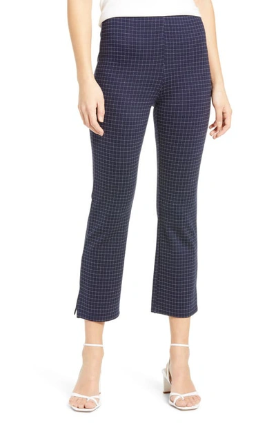 Lyssé Kick Flare Grid Print Crop Leggings In Mini Grid