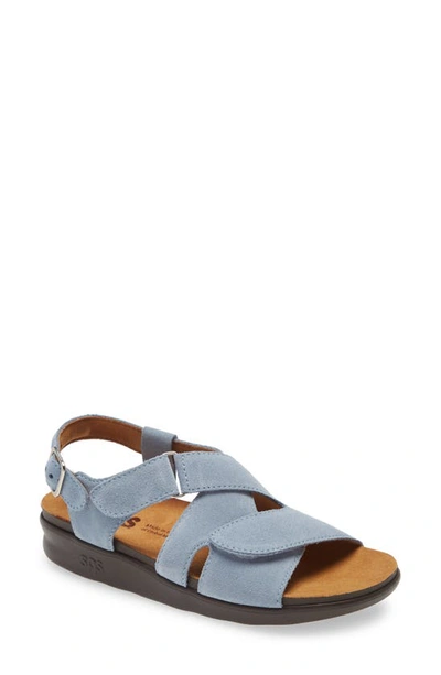 Sas Huggy Sandal In Sky Harbor Nubuck Leather