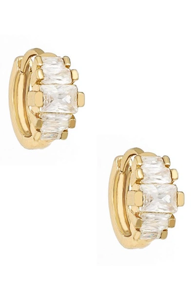 Ettika Crystal Huggie Earrings In Gold