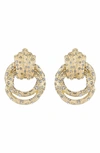Ettika Crystal Knot Earrings In Gold